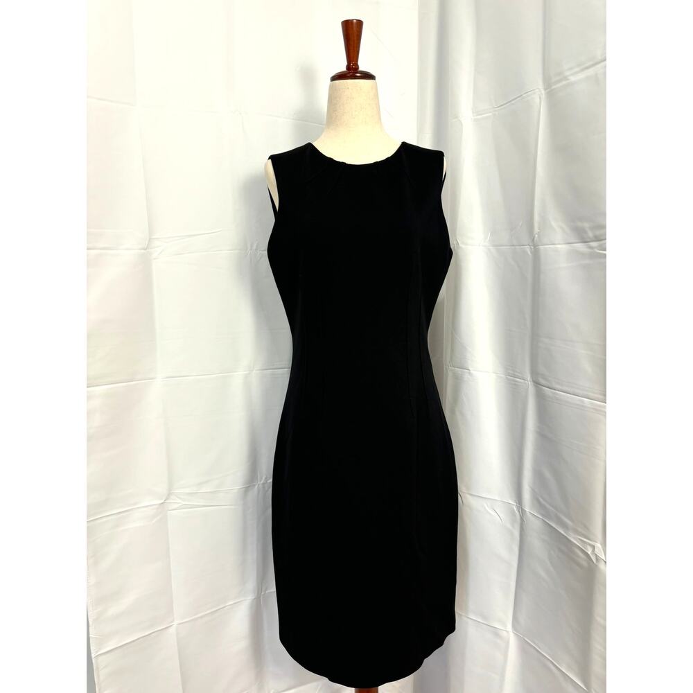 Elie Tahari Navy Blue Shift Dress w/ Exposed Zipper
